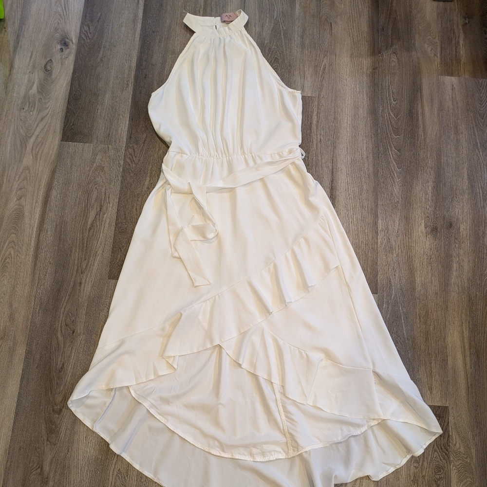 AX Paris White Halter High-Low Hem Dress